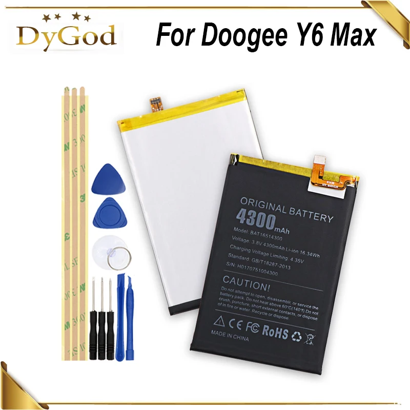 Для Doogee Y6 Max 4300 мАч большая емкость батареи высокое качество Мобильный телефон