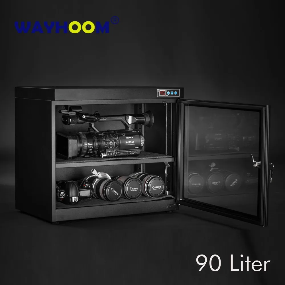 

Horizontal Type Auto-matic Dry Cabinet Moisture-proof Box Cooling Dehumidification LED Touch Screen 90 Liter