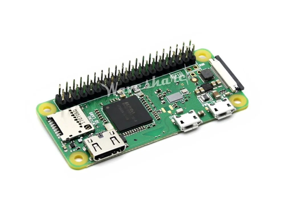 Raspberry Pi Zero WH(встроенный Wi-Fi, предварительно припаянные разъемы) Тип E, карта Micro SD, адаптер питания, 2,13 дюймовый e-paper HAT, базовый компонент