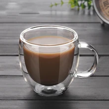 150 мл двойная стеклянная чашка термостойкая кофейная чашка с ручкой боросиликатное прозрачное стекло оригинальная бутылка