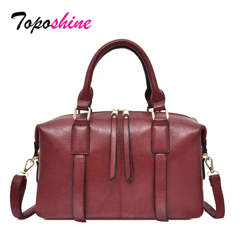 Toposhine Retro Boston Pillow Bag Lady Handbag New Fashion Casual Joker Shoulder Messenger Bag