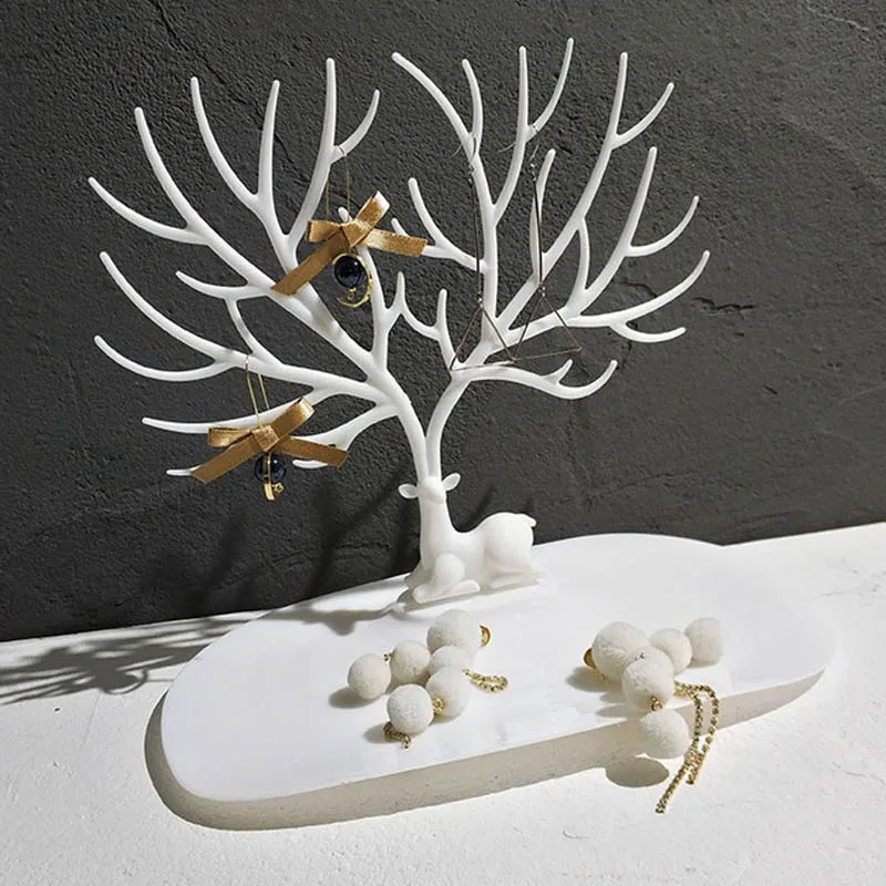 Hot Sale Jewelry Organizer 3 Color Necklace Earring Deer Stand Display Holder Show Rack Display Necklace Organizer Free Shipping