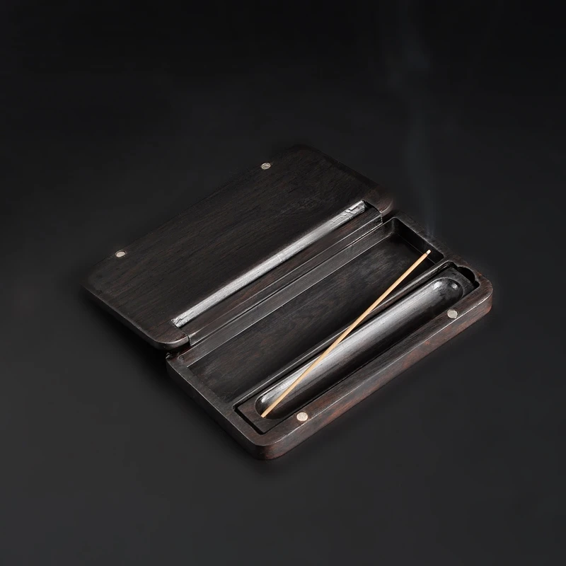 

Sandalwood box violet line lying hong travel carry incense burner Incense stick burner religious buddhist incense free shipping
