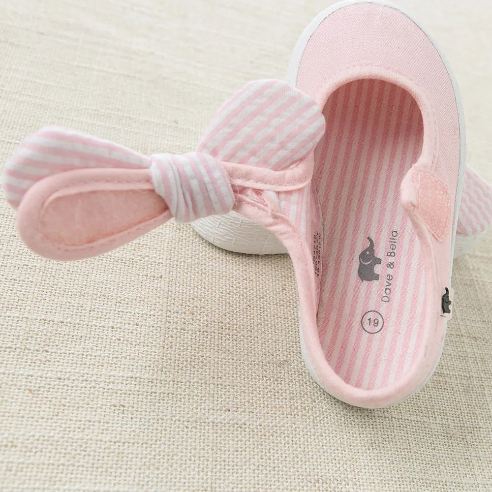 DB4719  Dave & Bella baby spring  new striped canvas shoes blue pink rose casual shoes  4 colors