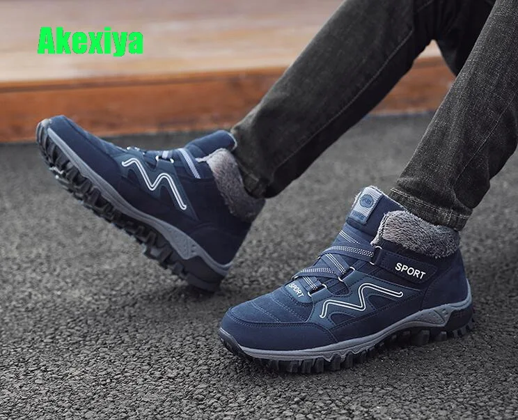 

Boots Men Winter With Fur 2019 Warm Snow Boots Men Winter Boots Work Shoes Man Safety Footwear Fashion Rubber Ankle Shoes