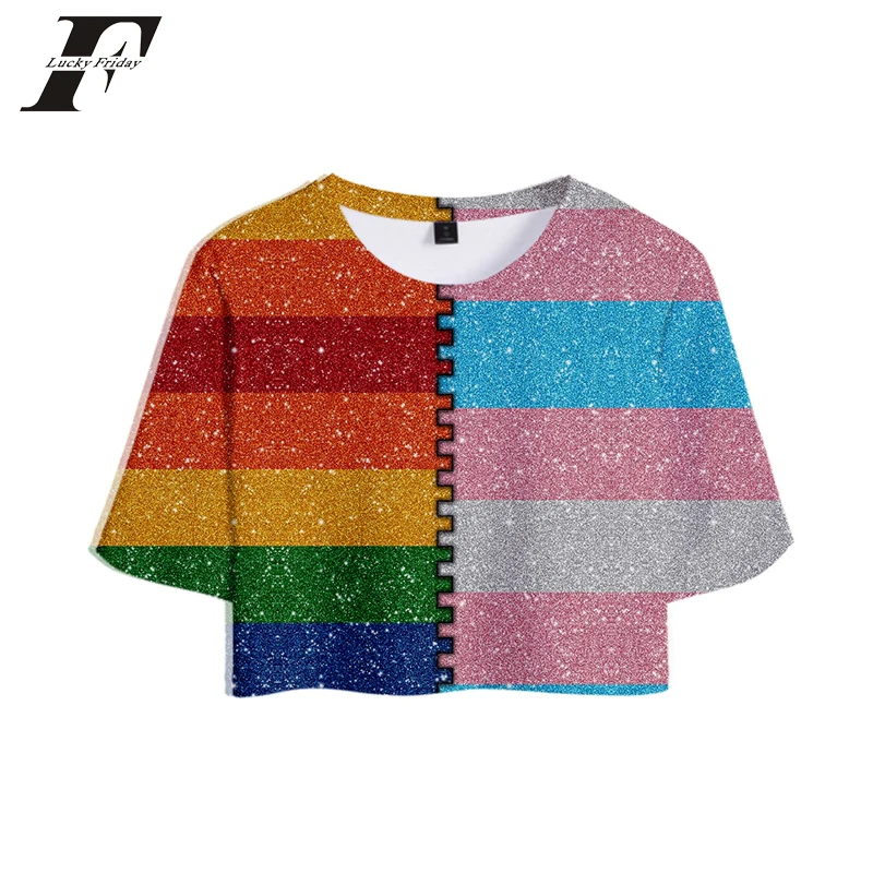 

Kpop LGBT t shirt women Lesbians Gays Bisexuals Transgender Rainbow tshirt Tops Crops t-shirt sleeve Sexy Sale Casual Clothes
