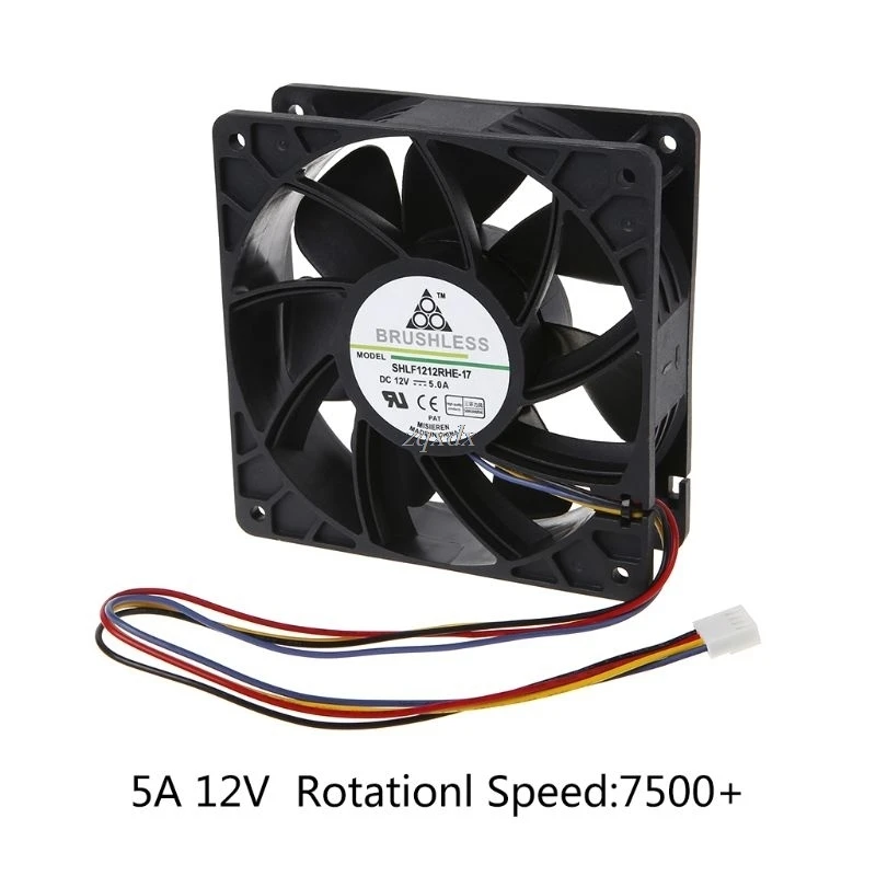 12V 5A Cooling Fan 12038 Dual Ball Bearing Brushless 4Pin Computer Server Case S7 S9 D3 L3 E9 T9 PFC1212DE Cooler fan cooling fan
