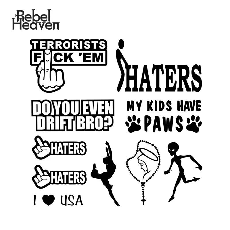 

Rebel Heaven Car Styling Funny Car Sticker JDM RUNNING ALIEN TERRORISTS F**KEM Do You Even Drift Bro Car Sticker Decal