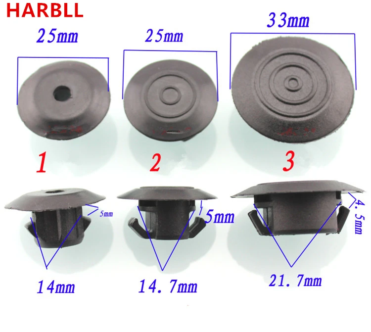 

6PCS for BYD F3 F6 L3 G3 G6 Harvard M2 Geely Dihao plastic fasteners For Bottom edge skirt hole buckle