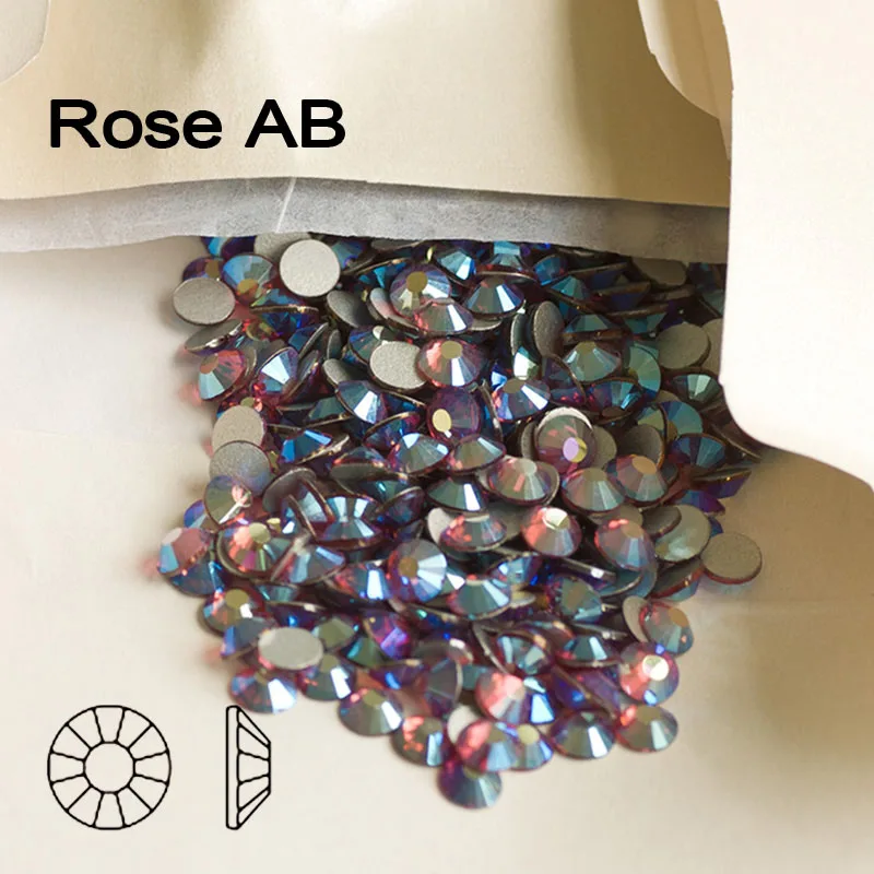 SS16 SS20 AB не горячей фиксации стразы с плоской задней частью стразы кристаллы стразы аксессуары для одежды украшения костюма - Цвет: Rose AB