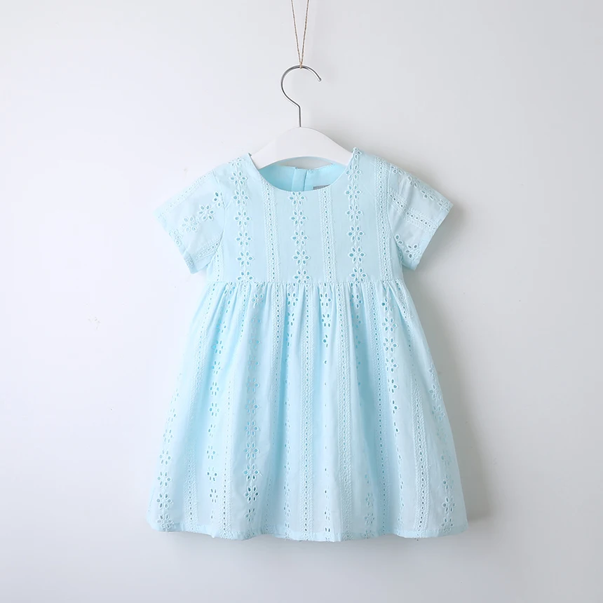 

Toddler Girl Cotton Sold Color Embroidery Dress Wholesale Kids Summer Clothes Bulk By Lot Little Girl A-line Party Dress 2019