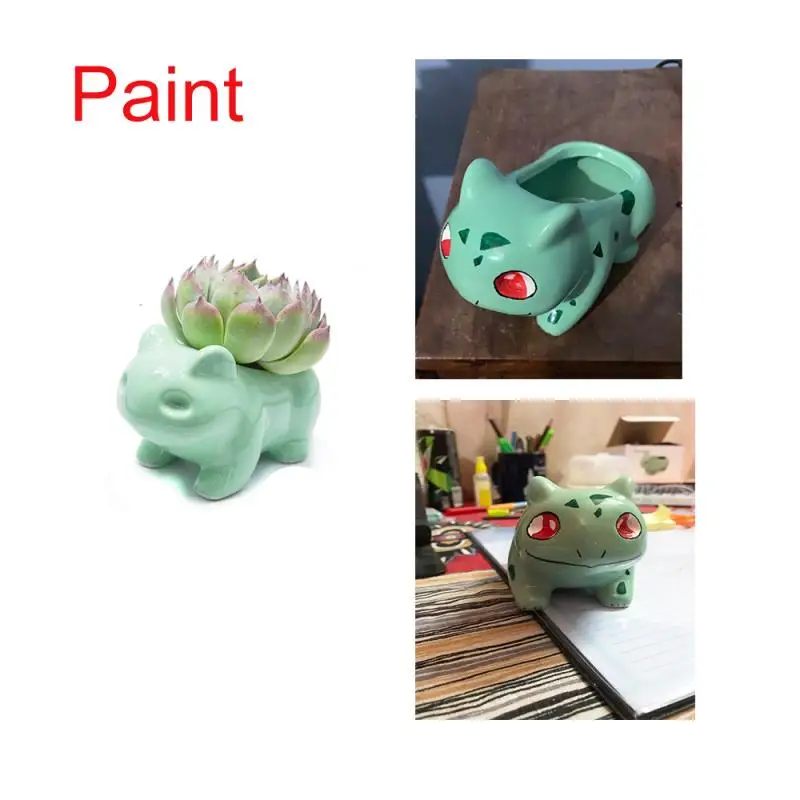 Homies Bulbasaur суккулентная плантатор Kawaii керамический цветочный горшок милый белый/зеленый горшок для цветов с отверстием милый дропшиппинг