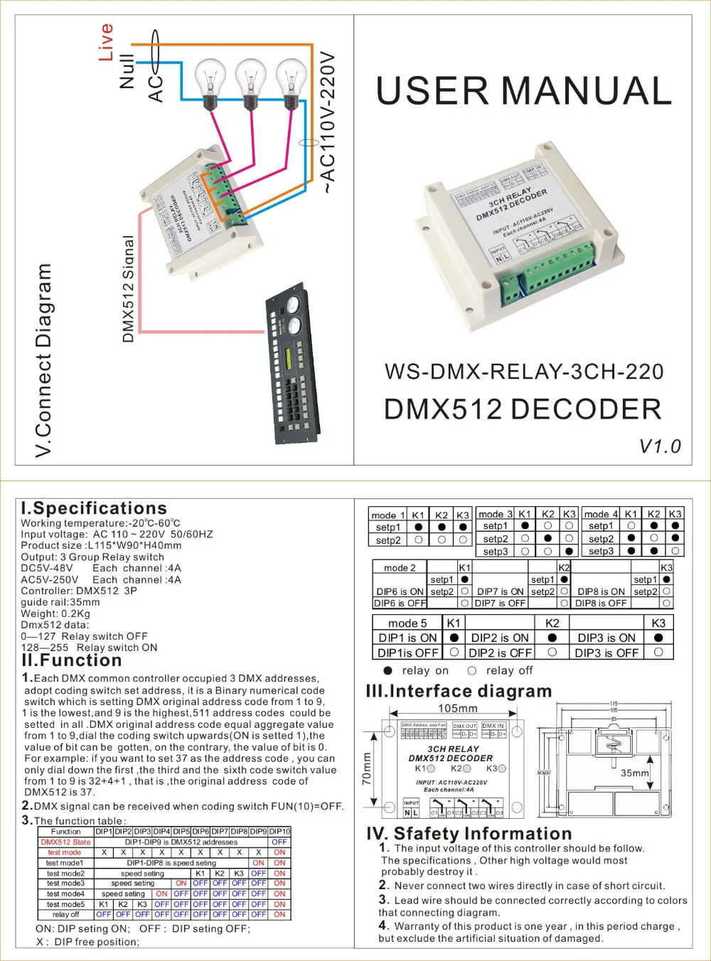 Бесплатная доставка AC110-220V 3CH/4CH высокое реле напряжения DMX512 декодер led контроллер Диммер для Светодиодные полосы света Светодиодный