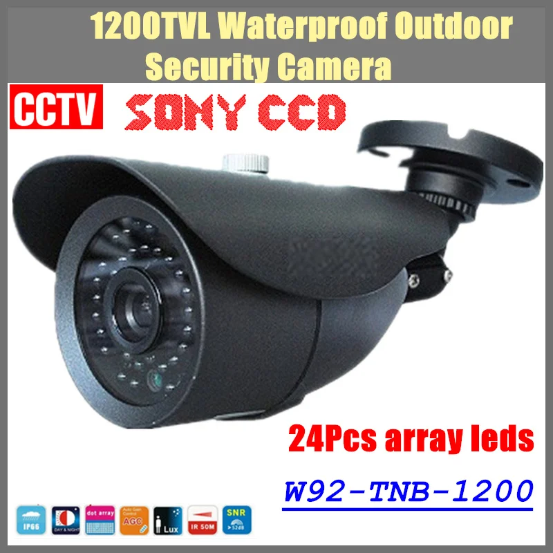 

Free shipping 2017 NEW 1/3" SONY CCD HD 1200TVL Waterproof Outdoor security camera 24Pcs array led IR 100 meter CCTV Camera