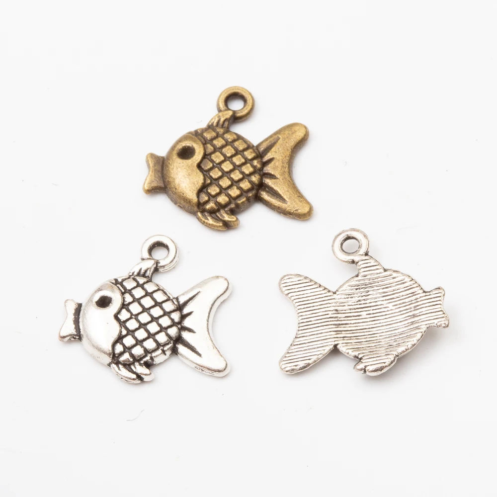 45pcs fashion Jewelry animal goldfish charm pendant for Necklace making