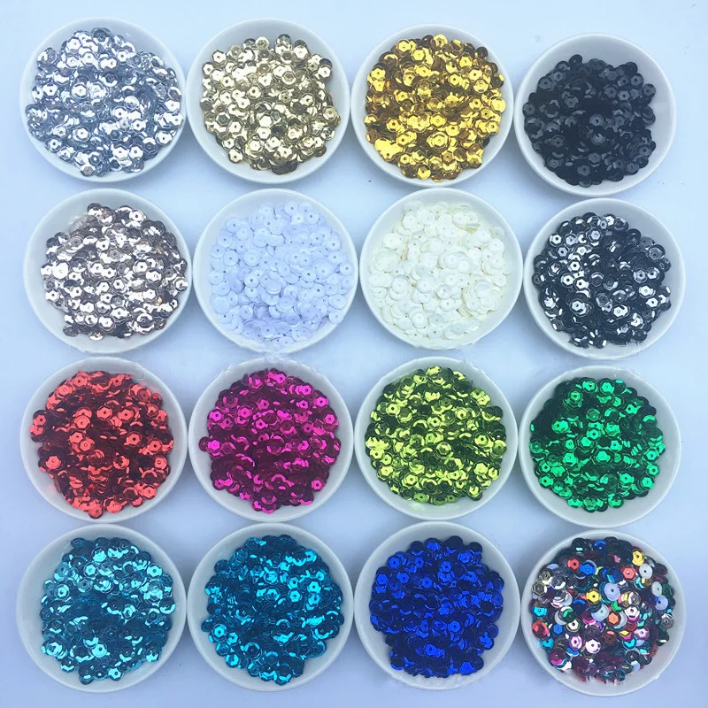 

50g Round Sequin PVC Plastic Sequins For Crafts Paillette Sewing Scrapbooking for Dress Home Party Wedding Decor Sequins 6mm