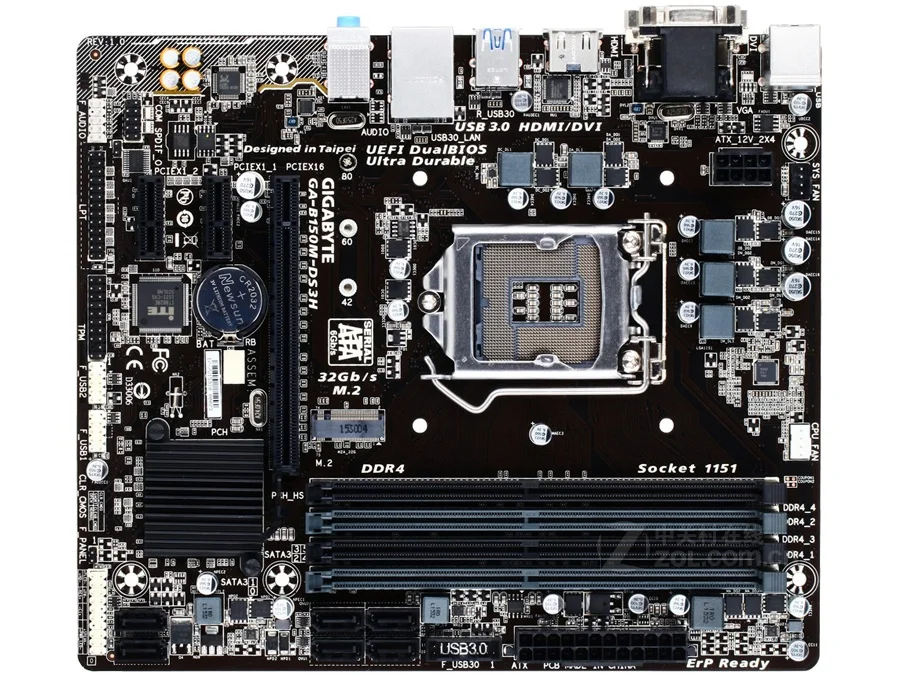 

Gigabyte GA-B150M-DS3H Desktop Motherboard B150M-DS3H B150 LGA 1151 Core i7 i5 i3 DDR4 64G SATA3 USB3.0 HDMI M.2 Micro-ATX