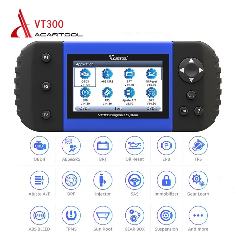 

VDIAGTOOL VT600 Automotive Scanner ABS SRS EPB Oil Service Reset DPF TPMS Key Programmer Diagnostic Tool same as NT650
