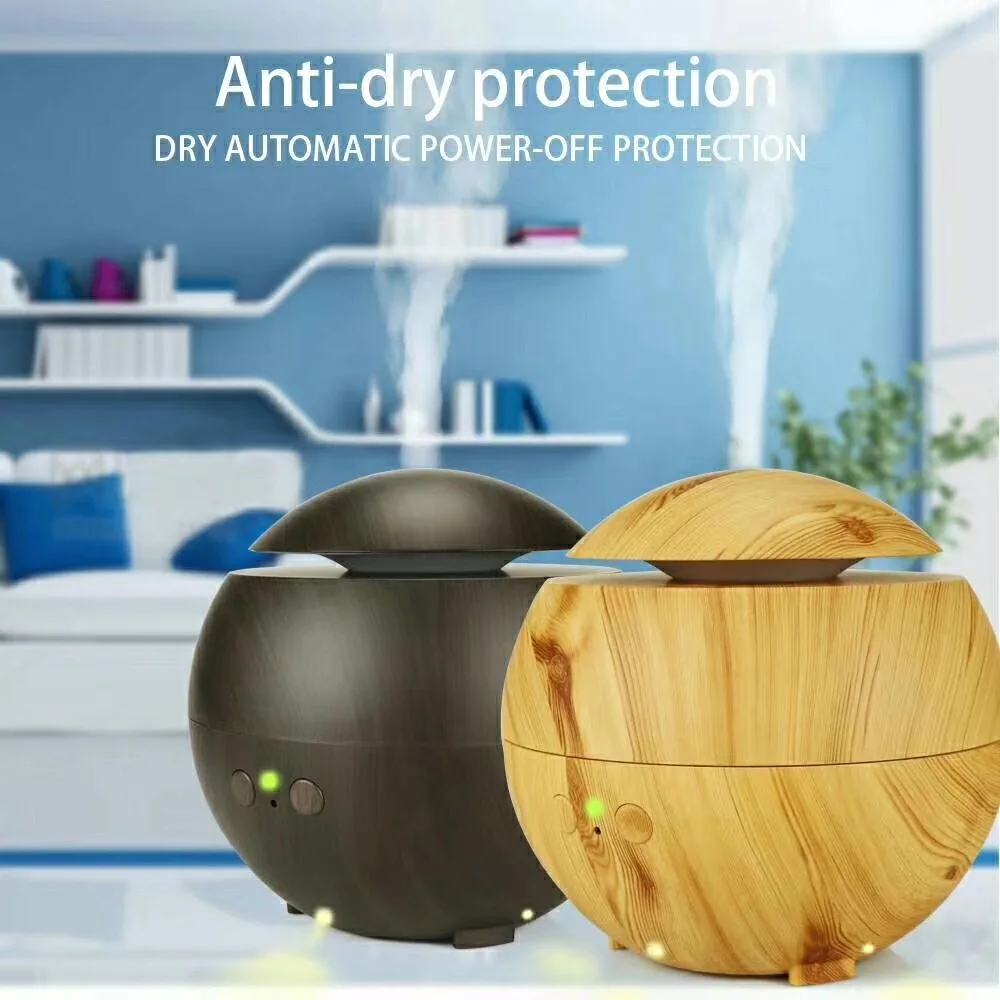 

MRF-050 600ml Air Humidifier Essential Oil Diffuser Aroma Lamp Aromatherapy Electric Aroma Diffuser Mist Maker for Home-Wood