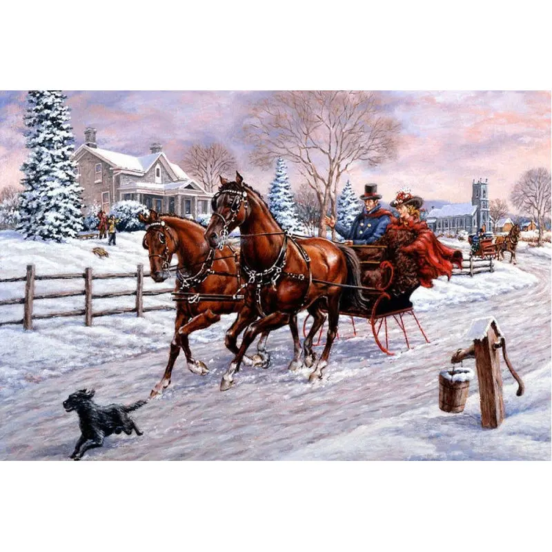 Зимние 325 пр. Тройка. Дименшенс Sleigh Ride. Richard de Wolfe Art.