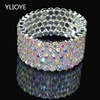 Fashion Bridal Jewelry Three & Five Rows Crystal Rhinestones Color Bracelets for Women Wedding Full Rhinestone Hand Wrist Bracel ► Photo 1/6