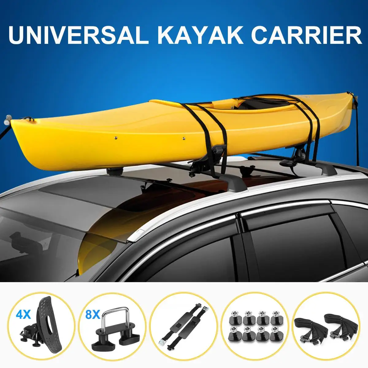 

Universal Kayak Canoe Surfboard Carrier Holder Saddle Watercraft Roof Rack Arm Canoe Car Loader Kayak Accessories