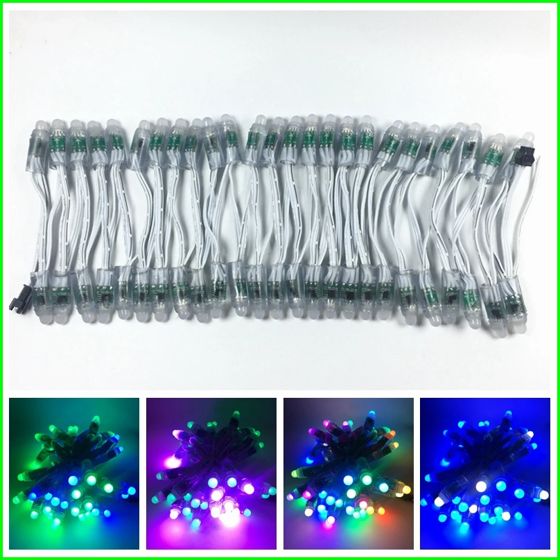 50 шт DC5V/DC12V 12 мм WS2811 IC RGB длиной в Пол с бусинами зеленый провод Водонепроницаемый