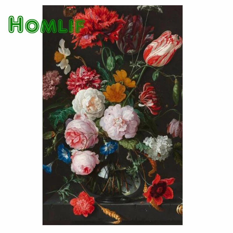 HOMLIF 5D Diy diamond painting crystal Painting Chinese rose diamonds