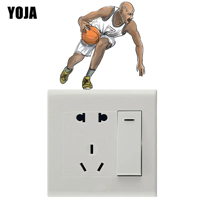 YOJA Cartoon Style of Basketball Shooting Colored PVC Switch Sticker Wall Decal Home Decoration 8SS2065 | Дом и сад