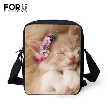

FORUDESIGNS Women Messenger Bag Cute Baby Cats Prints Crossbody Bag for Women Little Cats Purse Small Phone Coin Bags Handbags