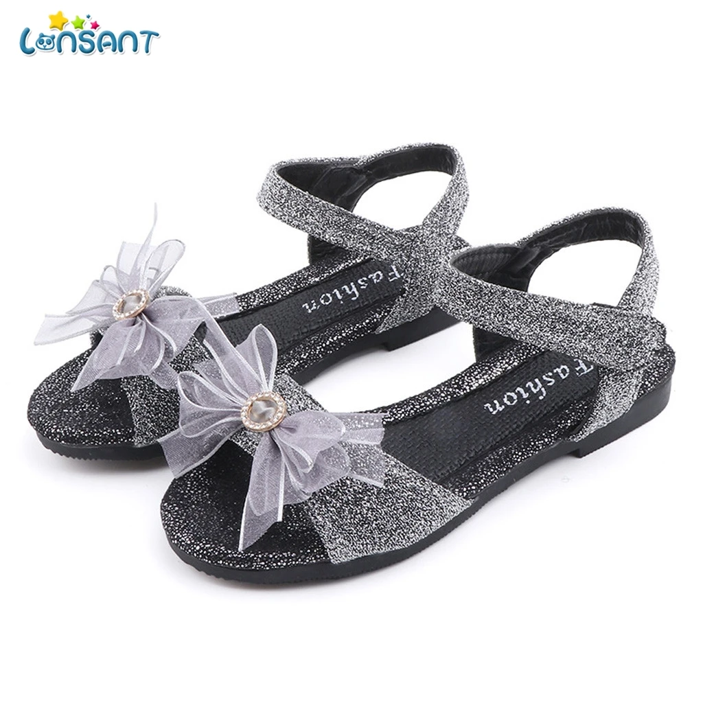 

LONSANT Girls Sandals Summer Kids Toddler Baby Girls Casual Bling Bowknot Sweet Princess Shoes Sandals For Little Girl's Shoes