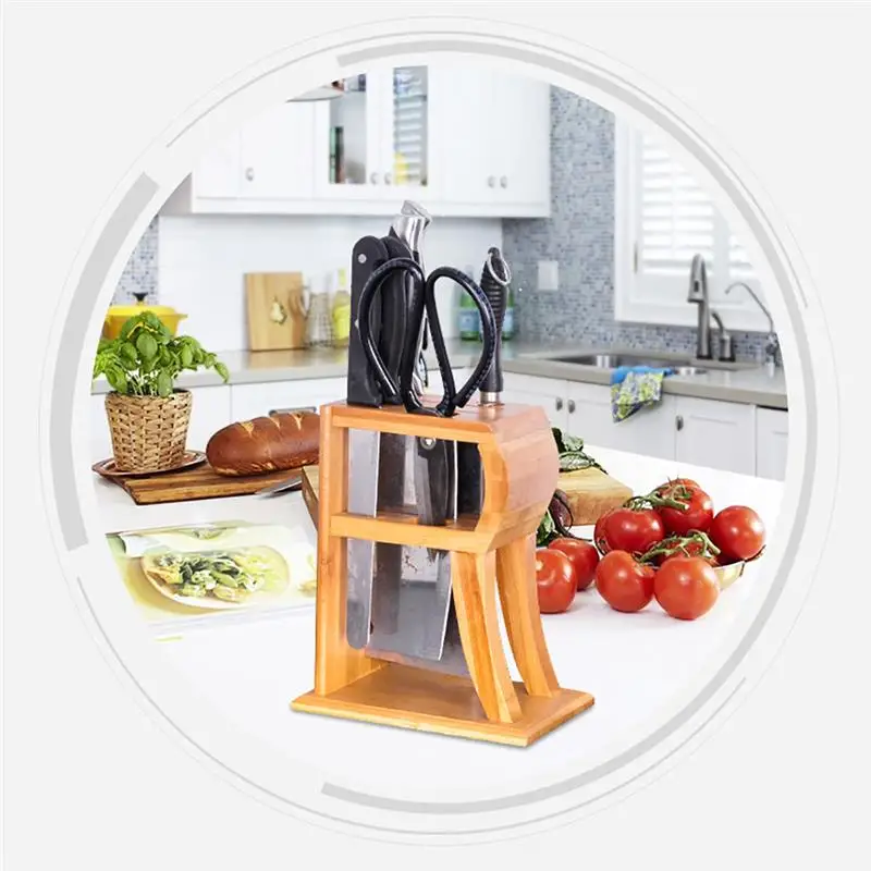 R-образный экологически чистый бамбуковый органайзер для хранения инструментов, кухонная посуда, многофункциональный держатель ножей