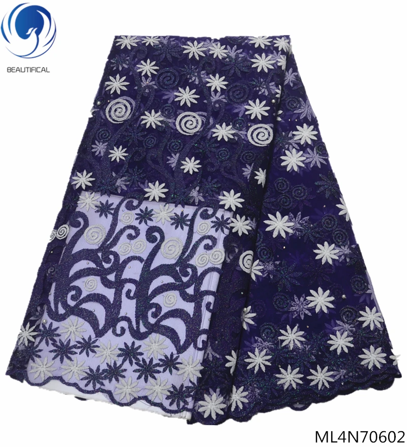 

BEAUTIFICAL nigerian laces wedding dress lace african fabric african tulle lace fabric 5 yards/lot fabric free shipping ML4N706