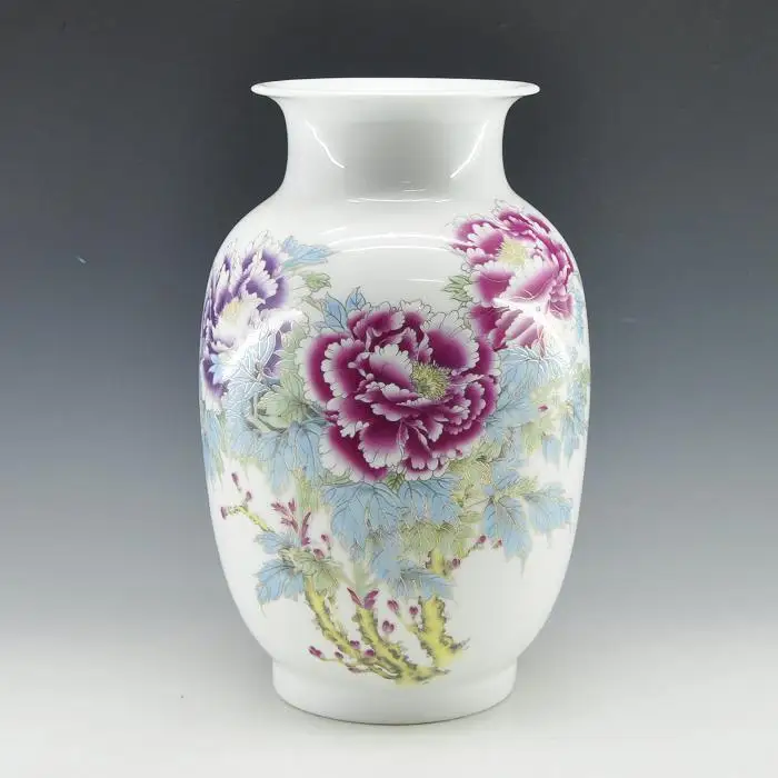 Цзиндэчжэнь Современная Ремесло Керамические Пион цветок ваза H32cm