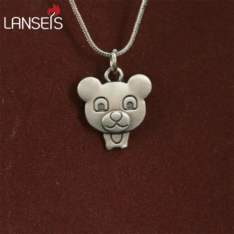Lanseis 20 шт. оптовая продажа ожерелье с мультяшным мишкой кулоны для женщин