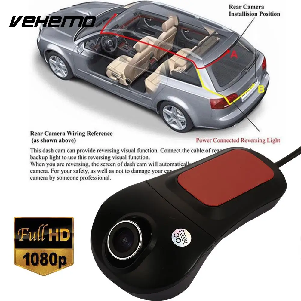 Vehemo HD 1080 P один объектив Wifi Автомобильный видеорегистратор ночного видения для