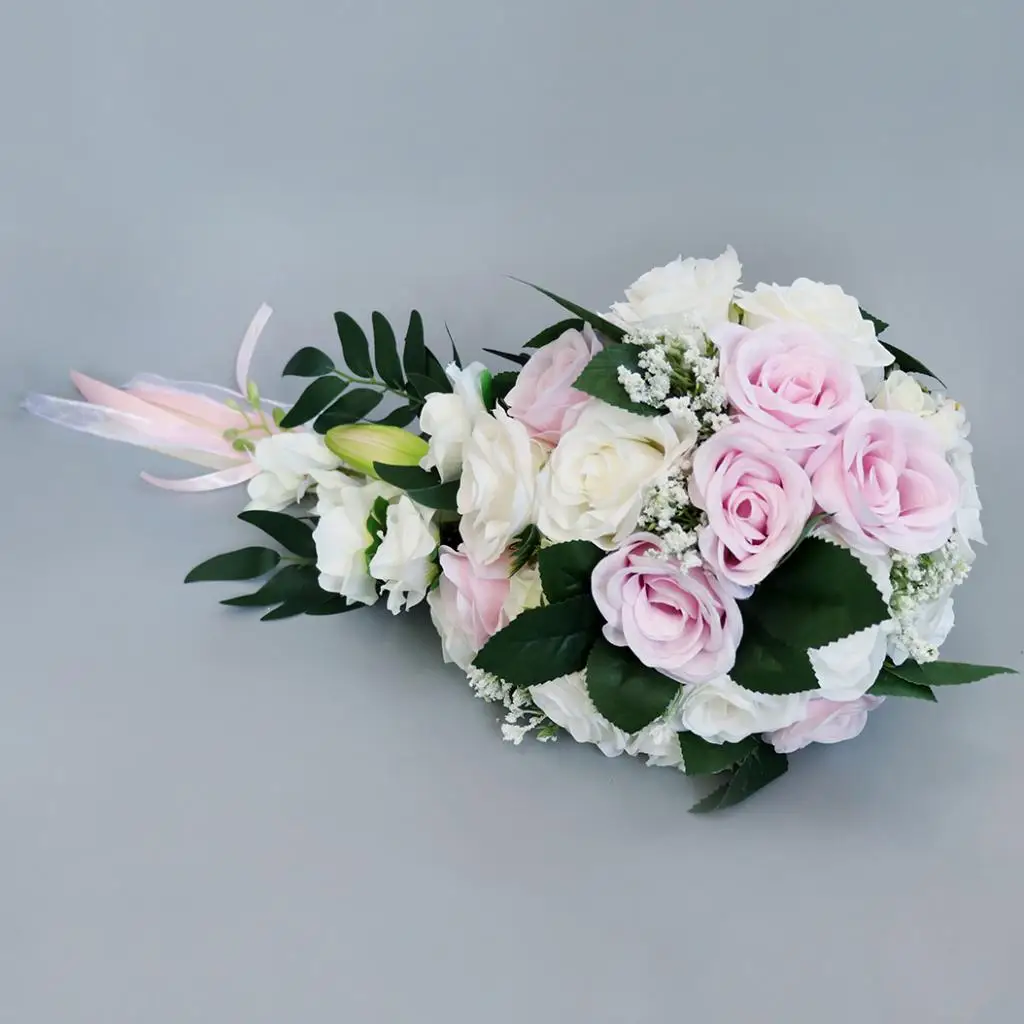 Реалистичный Свадебный букет невесты ручной связанный цветок украшение Праздничная Вечеринка поставки Европейский шезлонг розы