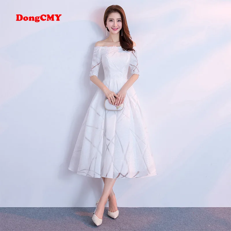 DONGCMY 2024 NEW ARRIVAL CELEBRITY DRESSES SHORT WOMEN WHITE COLOR MIDI SPECIAL OCCASION PARTY PROM GOWN SERENE HILL