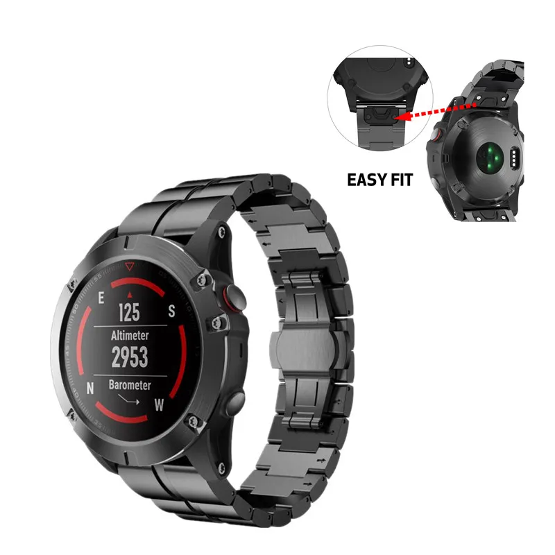 Подлинный Браслет Из Нержавеющей Стали Quick Release Fit ремешок для Garmin Fenix 5X gps fenix3/fenix3 HR Смарт-часы 9,11