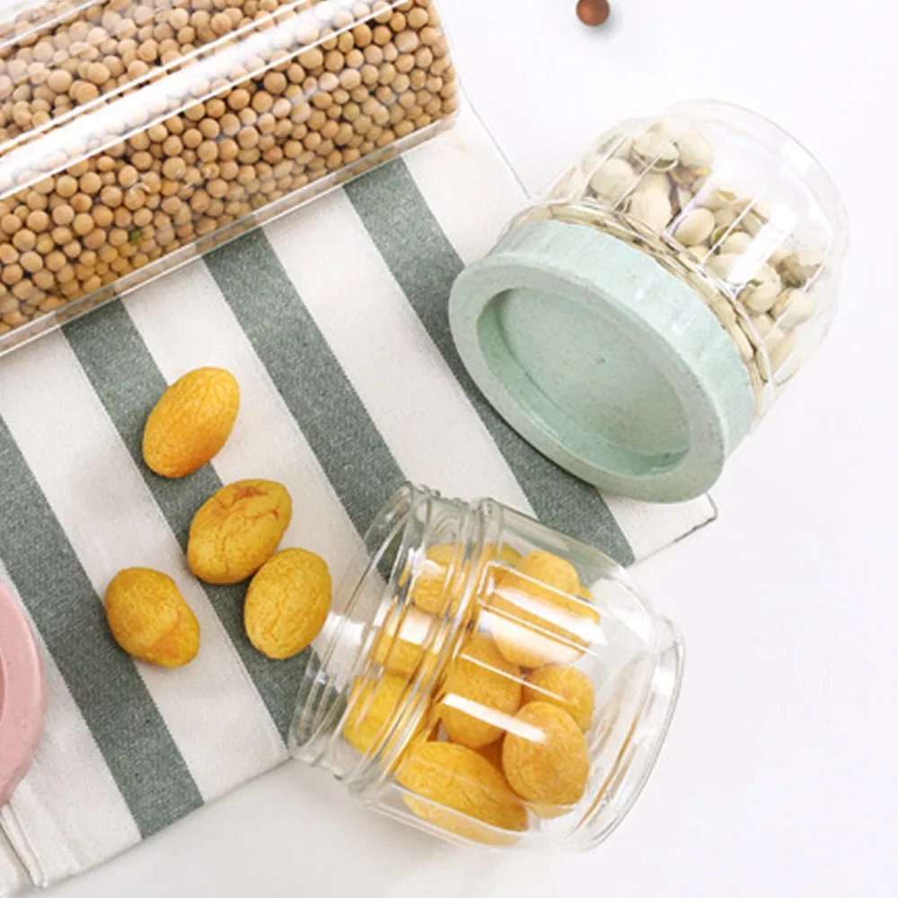 

3pcs Kitchen Storage Tank Large Covered Sealed Grain Red Bean Tank High Transparent Storage Tank Plastic Fruit Storage