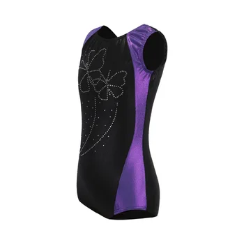 

HIGH quality girl gymnastics suit dance dress sleeveless butterfly pattern body suit ballet gymnastics dance practice clothes