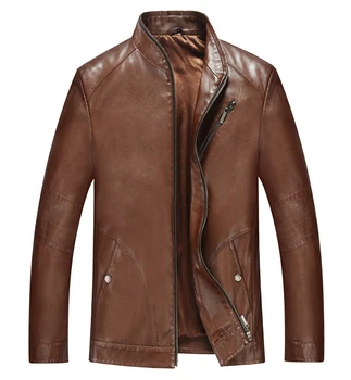 

Hot New 2020 Autumn Winter Men's Pu Leather Jackets Coats Motorcycle Leather Jacket Male Stand Collar Business Leather Clothing