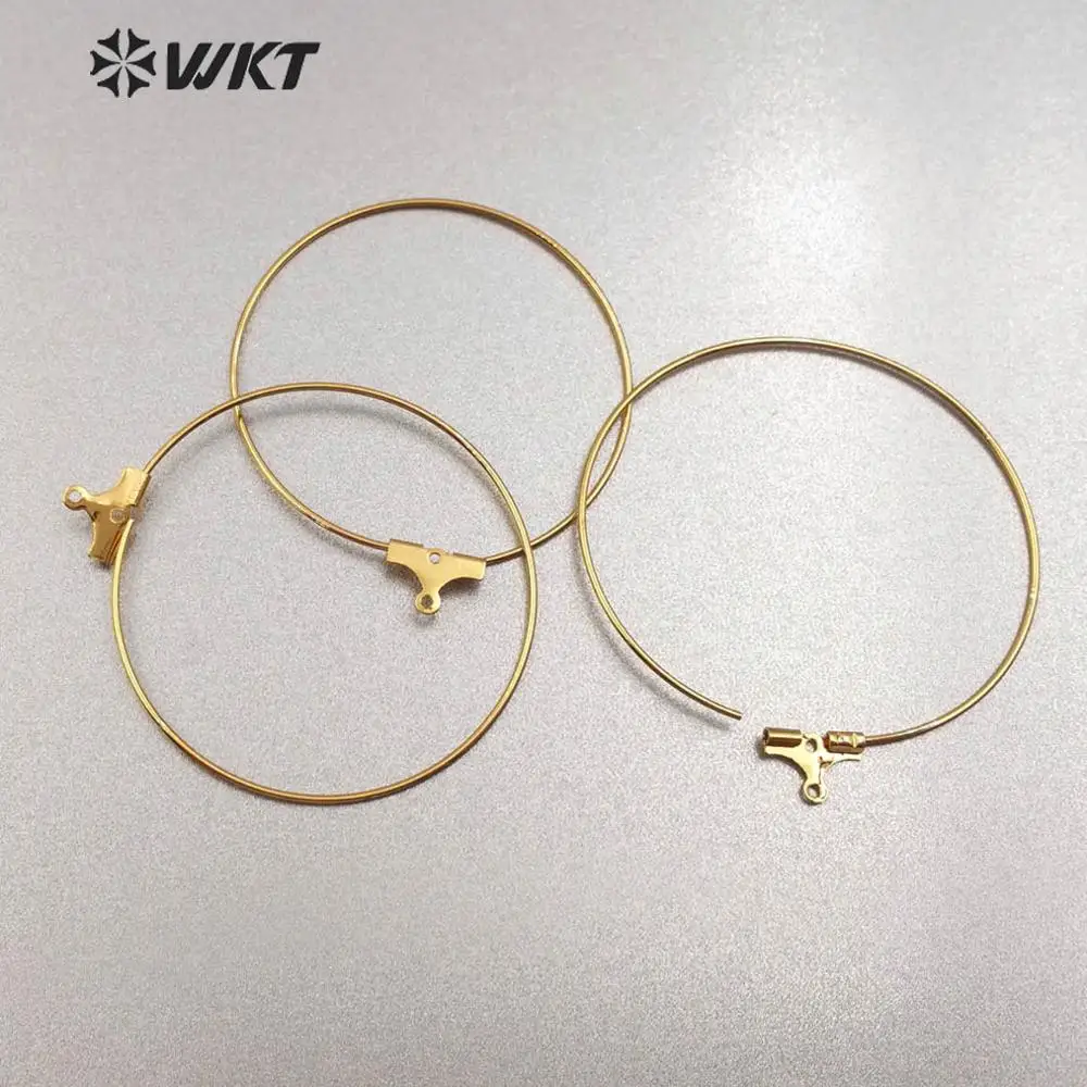 

WT-JFE15 WKT Earring Loops Earring Circles Earring Hoops Gold Electroplated Brass,Earring Making Findings 40mm