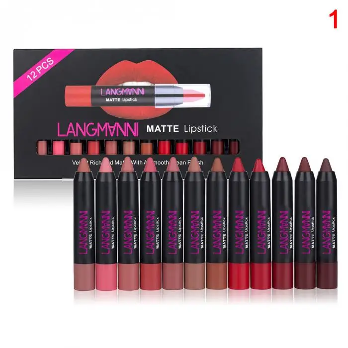 Matte Batom Caneta Líquido Veludo Esmalte Lábio Cosméticos Kg66 Kit 12 Pcs 12 Kit 12 Pcs Matte Batom Caneta Batom