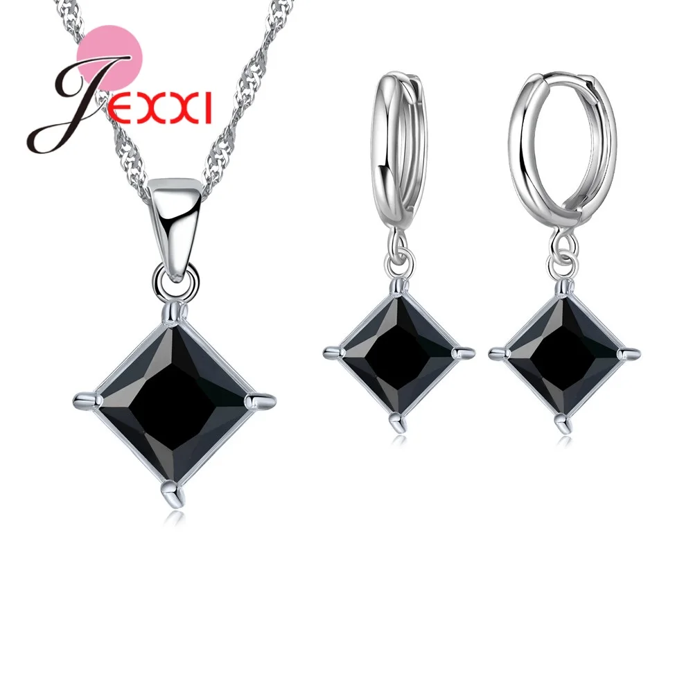 

JEXXI Luxury Romantic Style Necklace+Earrings Sets Hot Sell 925 Sterling Silver For Wedding Engagement Jewelry Surprise Women