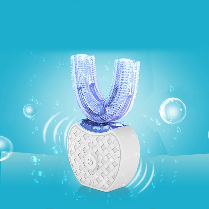 

Electric Toothbrush 360 Degrees Intelligent Automatic Sonic U Type Tooth Brush USB Charging Tooth Teeth Whitening Blue Light
