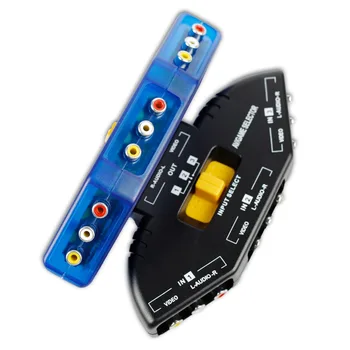 

3 Port Input 1 Output Audio Video AV RCA Switch Switcher Selector Box 3 way outlets Converter video audio for TV