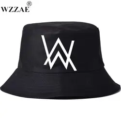 WZZAE 2018 Новый Alan Walker DJ ведро Шапки Boonie японская шляпа грустные Мальчики Боб черный Панама хип-хоп Панама для мужчин женщи