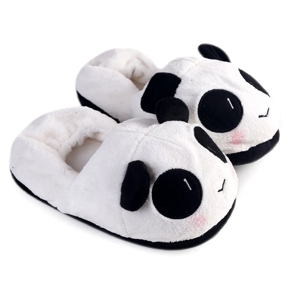 Cute Girls House Shoes Winter Warm Shoes Lovely Cartoon Indoor Panda Face Slippers For Home Use Homing Shoes Slippers For Women