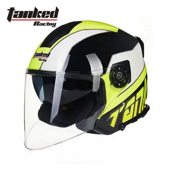 

Germany Tanked Racing half face motorcycle helmet dual lens motorbike safety helmets made of ABS T597 removable liner 10 colors